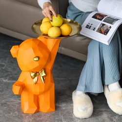 곰 조각 트레이 보관 장식품, 북유럽 거실 장식, 만화 기하학 곰 동물 테이블 아트 룸 장식, 홈 데코