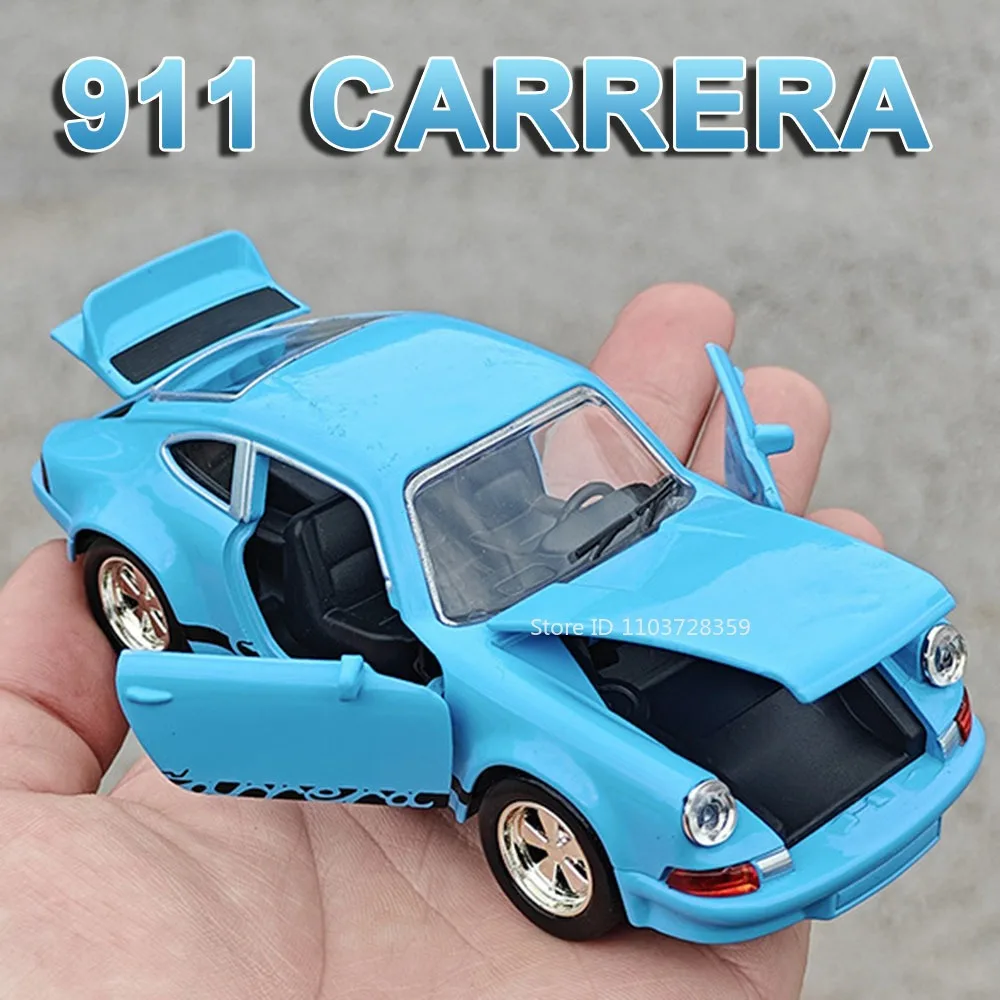 1:36 911 Carrera 1974 Turbo 1978 ของเล่นรถยนต์โลหะผสมDiecastเสียงประตูเปิดดึงกลับMiniยานพาหนะสําหรับของขวัญเด็ก