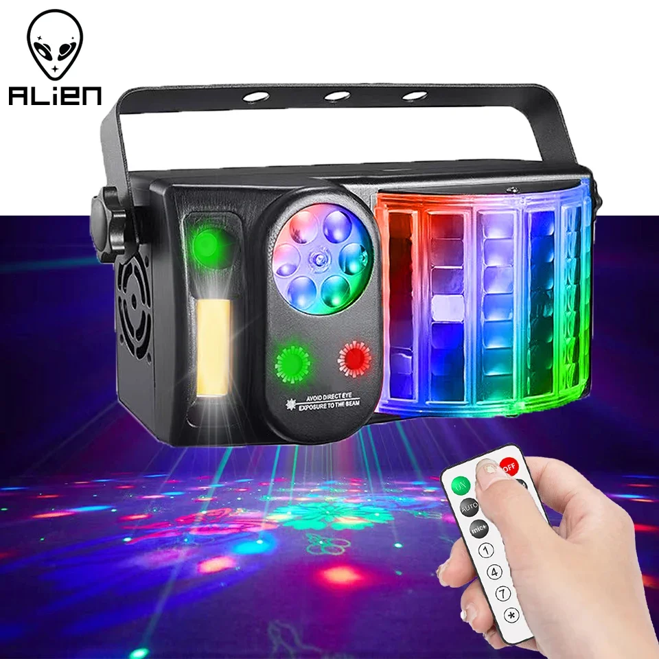 alien led stage laser party light effect com controle remoto dmx sound active para dj disco holiday casamento dance lamp 5in 1 01