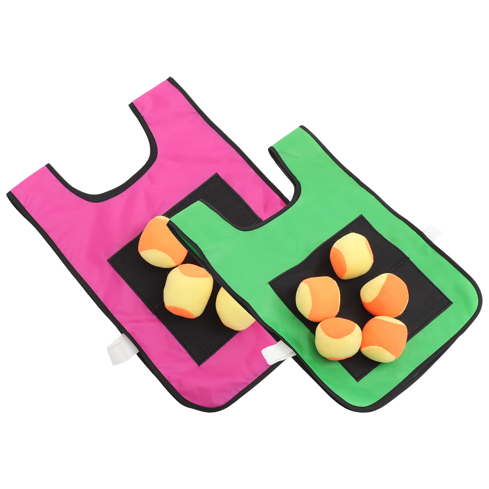 

1Set Sticky Ball Vest Kids Play Set 2 Vests 10 Balls Green Pink Colors Outdoor Group Game Development Motor Skills