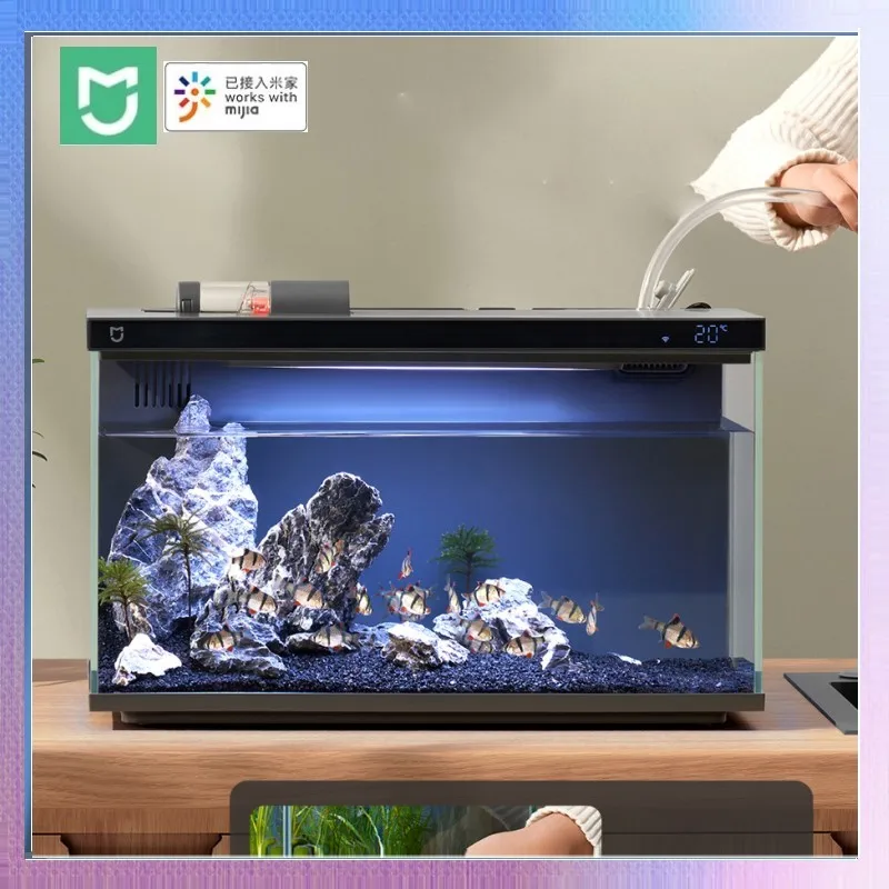 Xiaomi Smart Fish Tank Mobile controlled remote feeding Remote temperature monitoring,high intensity water purification Aquarium