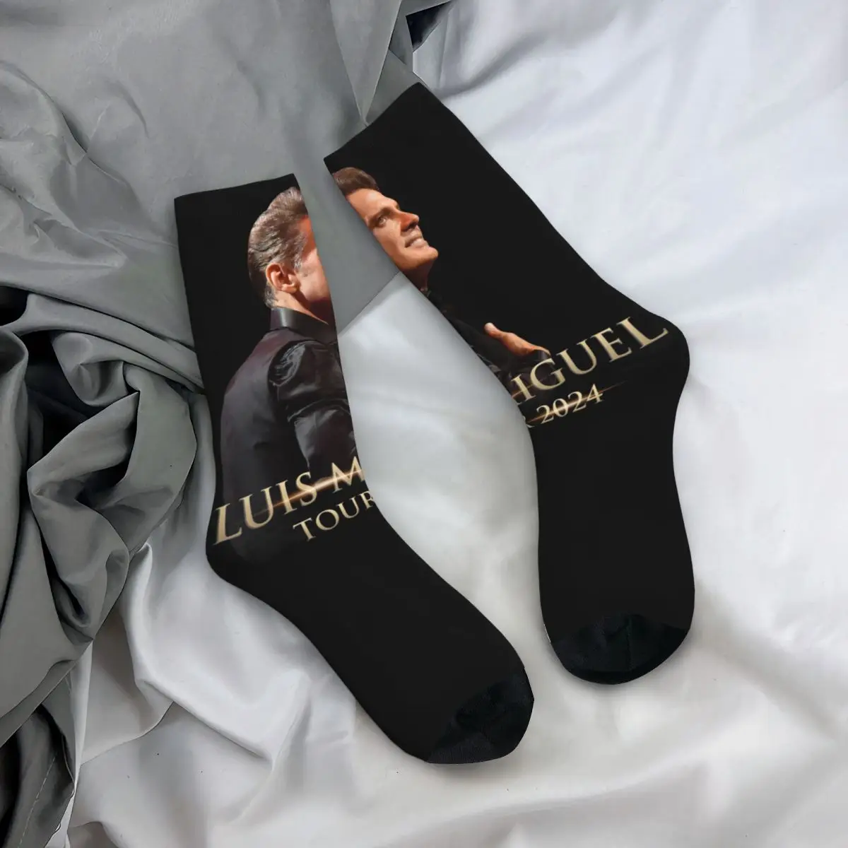 Luis Miguel Tour 2024 Product Socks Flexible Mucisian Hip Hop Sport Long Socks Soft for Women\'s Present