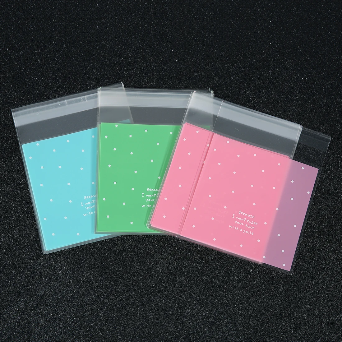 100Pcs/Lot Plastic Cookie Gift Bag Transparent Cellophane Polka Dot Candy Self Adhesive Wedding Birthday Party Cookie Gift Bag