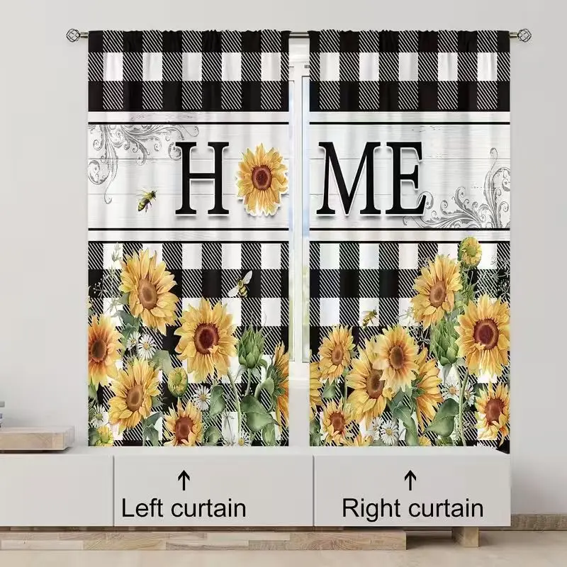 VIKAMA Vintage Kitchenware Print Tier Curtains Rod Pocket Light Filter Privacy Short Kitchen Sink Window Drapes