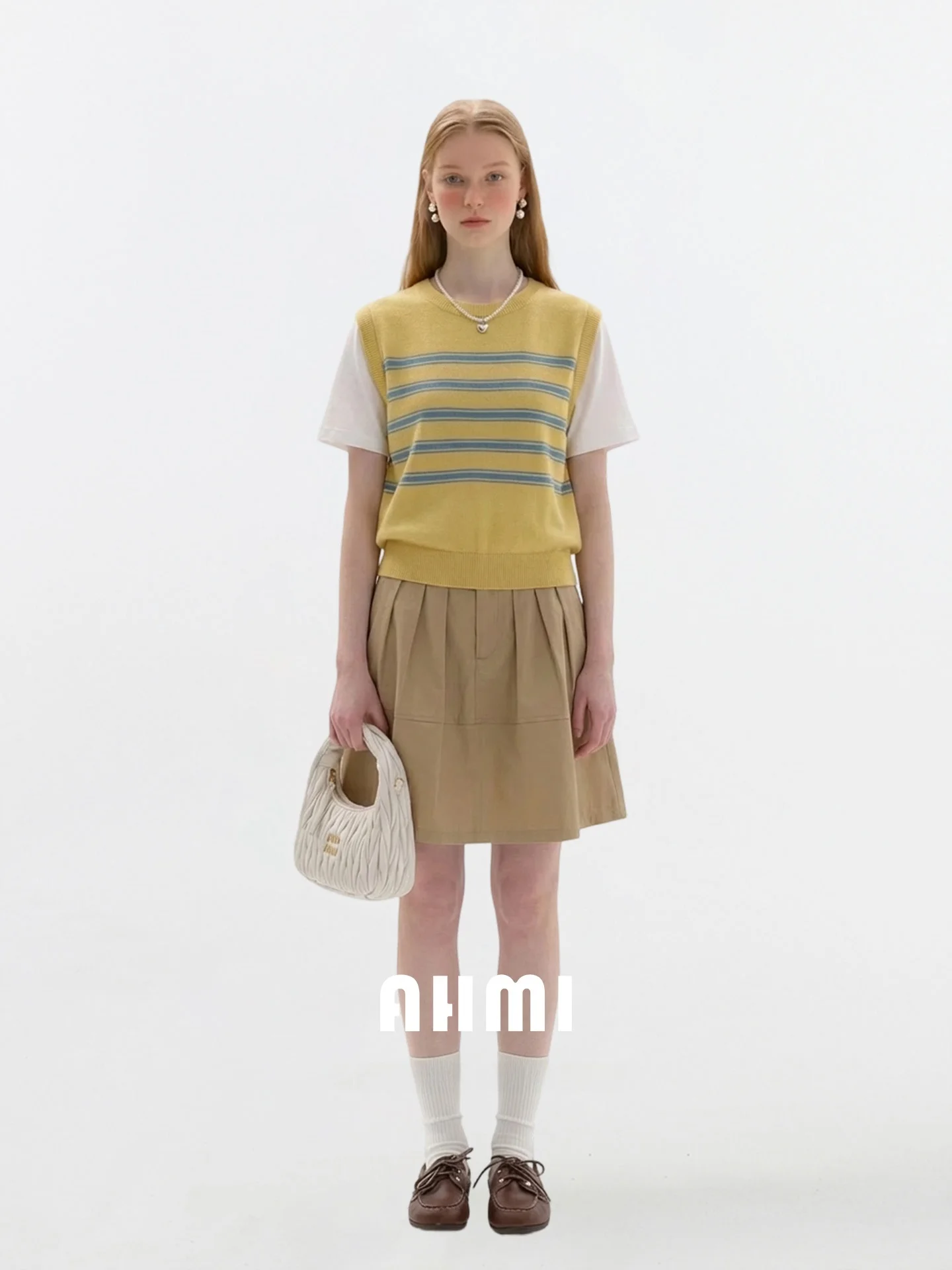 

Короткая юбка А-силуэта в корейском стиле AHMI с высокой талией, женская, простой фасон, с цветочным принтом, модная, дышащая, повседневная