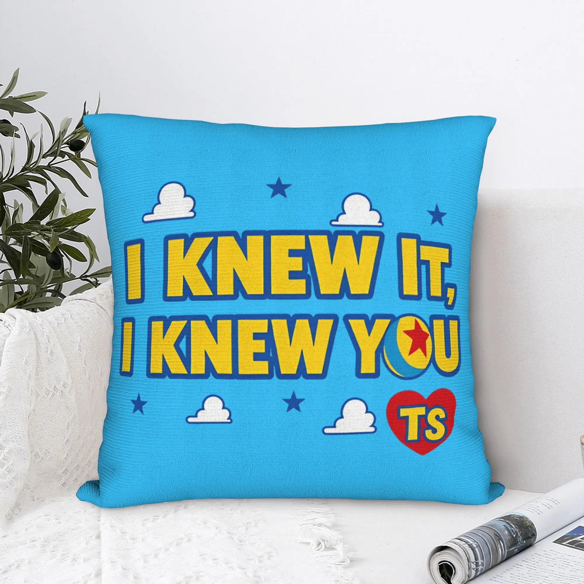 I Knew It I Knew You Square Pillow Case Friendship TS5 Cushion Cover Vintage Zippered Decor Pillowcase for Sofa 45x45cm