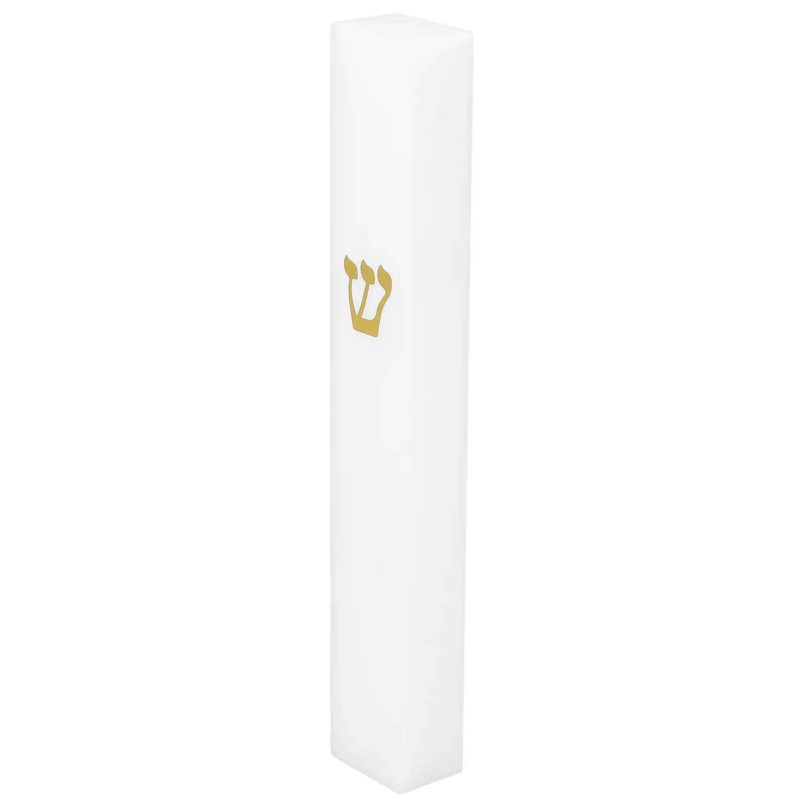White Resin Mezuzah - Door Religious Blessing Adornment, Jewish Doorpost Decorative Case for Home Entrance & Religious Use