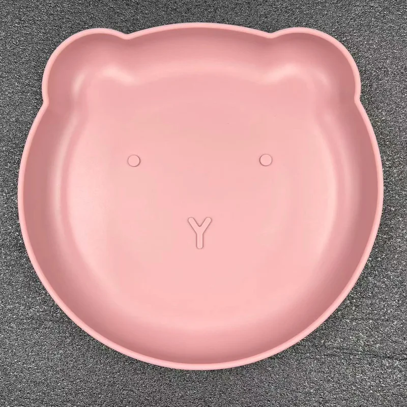 Baby Safe Sucker Silicone Dining Plate Solid Cute Cartoon Children Dishes Suction Toddle Training Tableware Kids Feeding Bowls