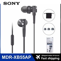 SONY Wired Stereo Earphones Sport Earbuds Handsfree Headset Original MDR-XB55AP In-Ear Extra Deep Bass Headphones 3.5mm