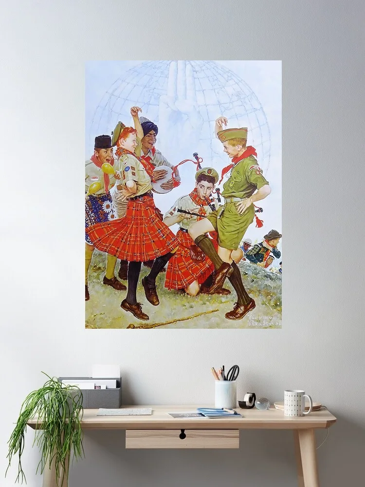 

Norman Rockwell: The Tour and the Controversy Art Print Canvas Poster, Living Room Decor, Home Wall Picture