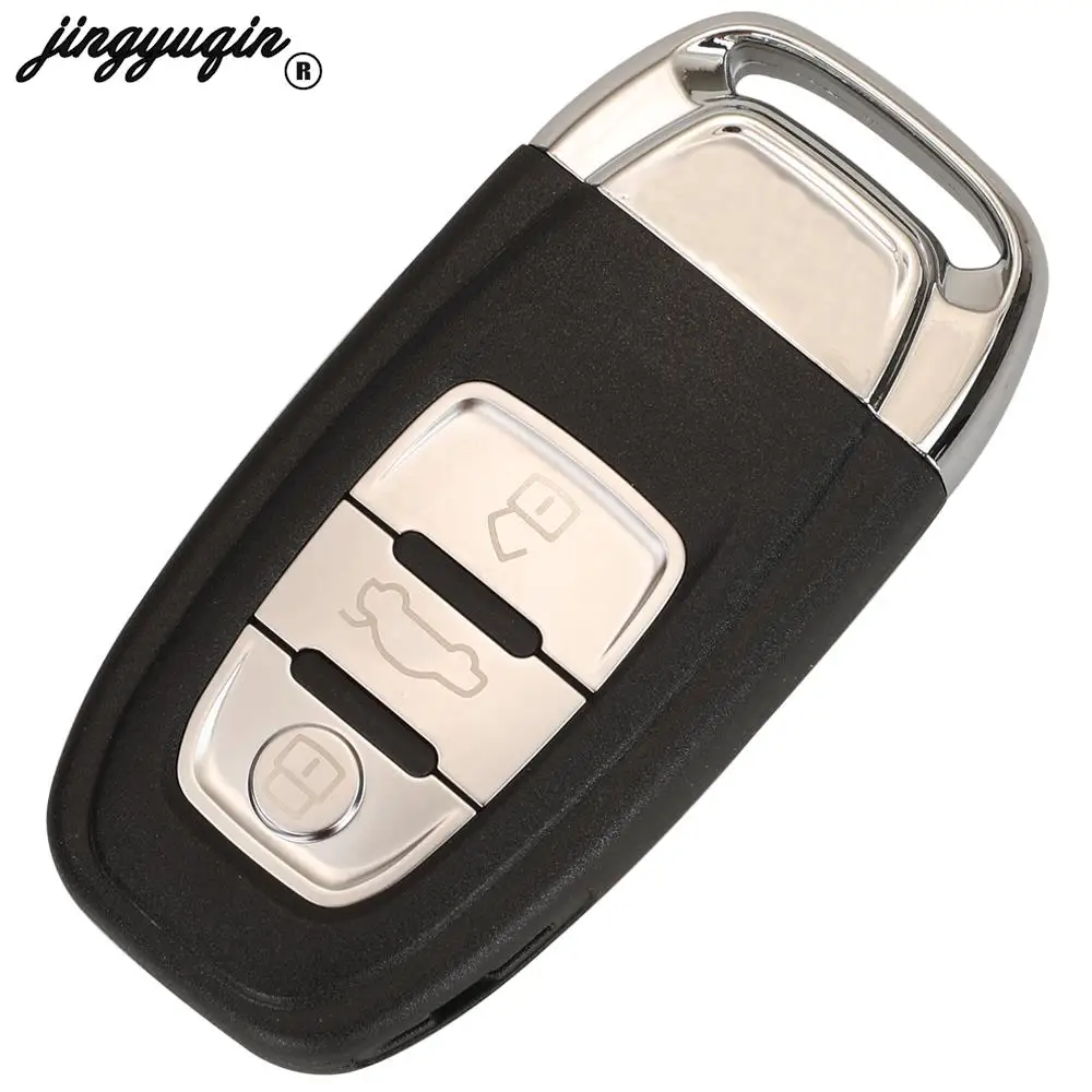 jingyuqin 3/4 Buttons Car Remote Key Case For Audi Q5 A4L A5 A6 A7 A8 RS4 RS5 S4 S5 Matte / Glossy Shell HU66 Balde Replacement