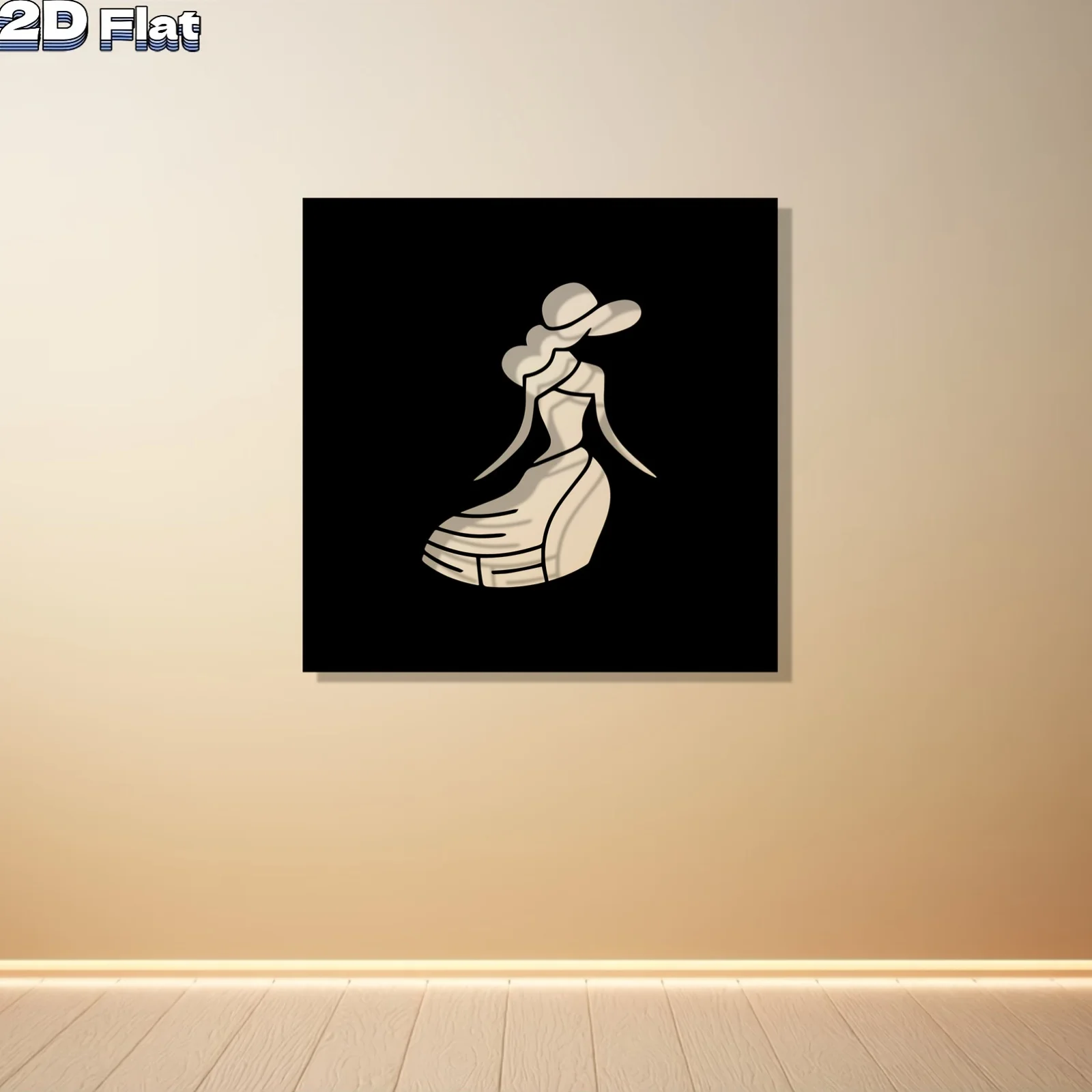 Lady in Hat Metal Wall Decor, Premium Finish Iron Statue Mural, Living Room Garden Fence Wall Sculpture, Birthday Gift