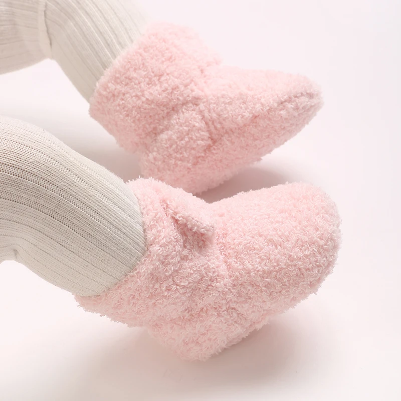 Baby Learning Walk Shoes, Warm Fuzzy Winter Crib Booties,Velcro Anti-drop Soft Footwear for Newborn Infant Boys Girls 0-1 Year - view 5