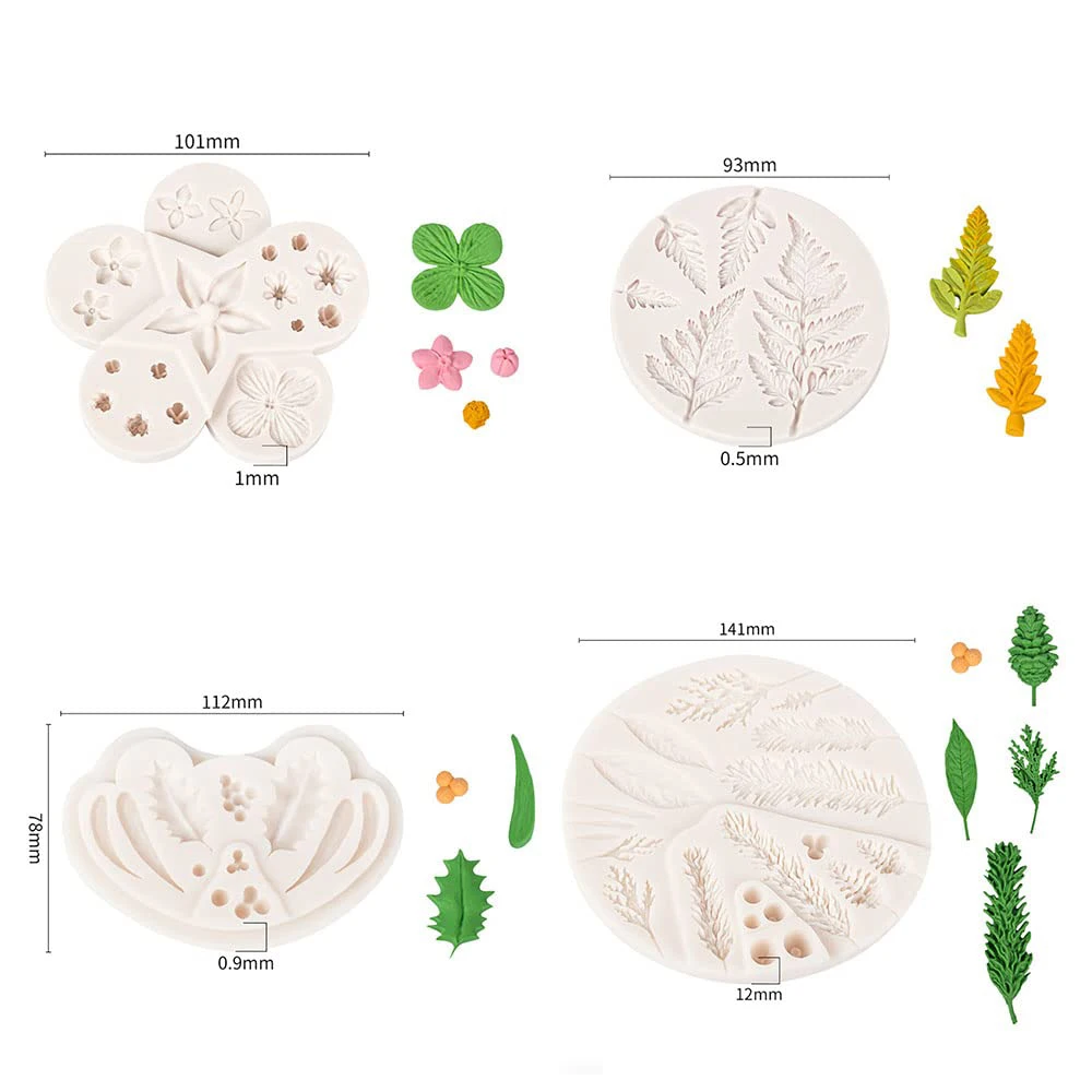 Small Leaf Fondant Mold Cake Decoration Silicone Flower Mould DIY Chocolate Candy Cupcake Dessert Baking Kitchen Pastry Tools