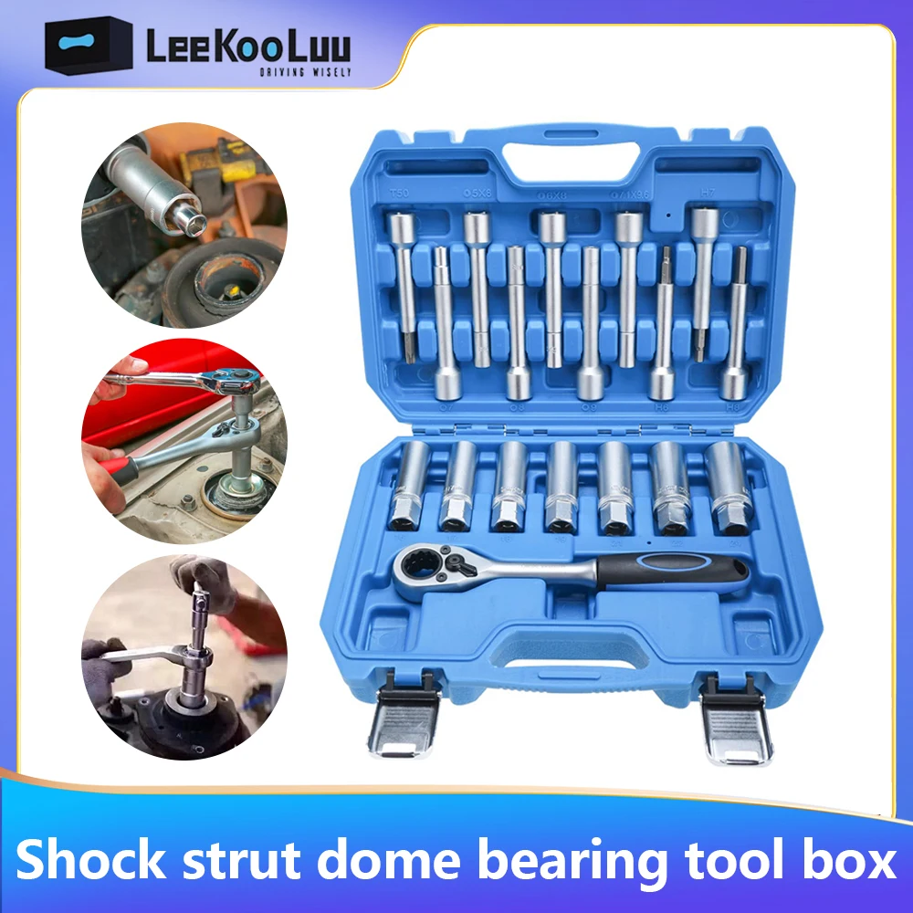 LeeKooLuu 18 pièces 1/2 "moyeu de direction Suspension choc douille outil universel amortisseur retrait jambe de force outils Kit