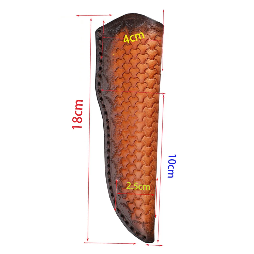 Imagem -06 - Suporte de Faca de Lâmina Fixa de 18cm Bainha de Couro em Relevo Capa de Faca Bainha de Couro Coldre de Faca de Caça Fivela de Cinto