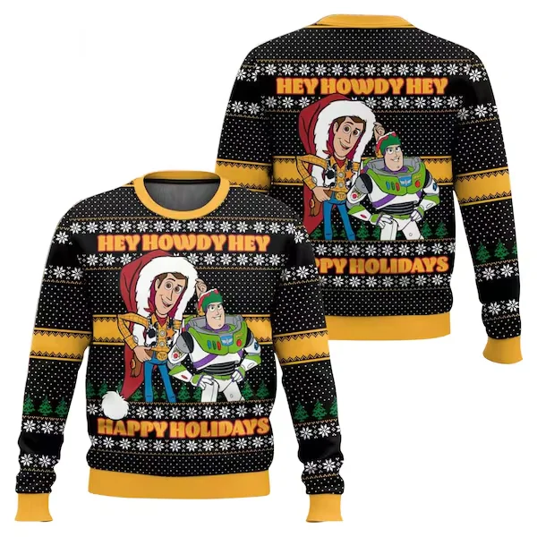 

2025 Toy Story Woody Ugly Christmas Hair Buzz Lightyear Ugly Sweater Unisex Sweater Christmas Holiday Children's Sweatshirt