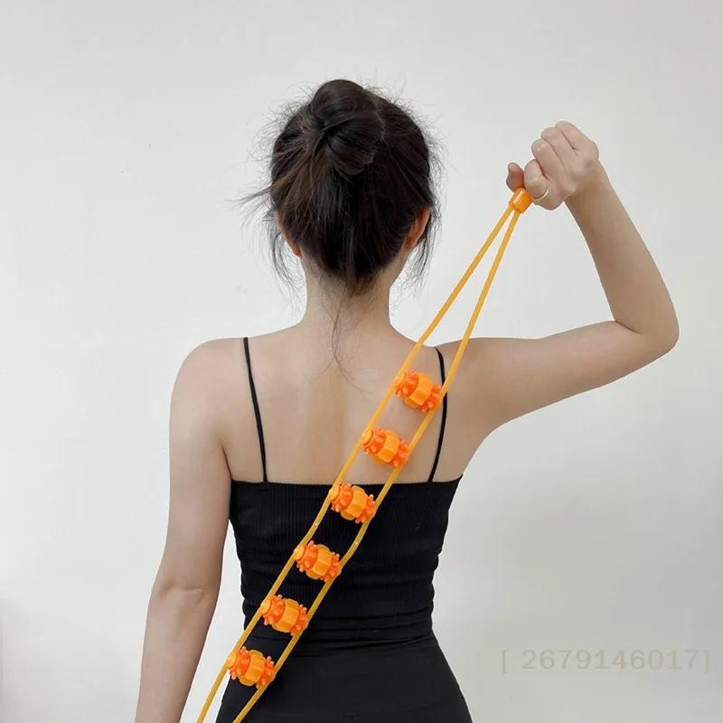 【YY26】Hand-held Back Shoulder Neck Muscle Massager Fitness Physiotherapy Massage Roller Bead Pull-Back Roller