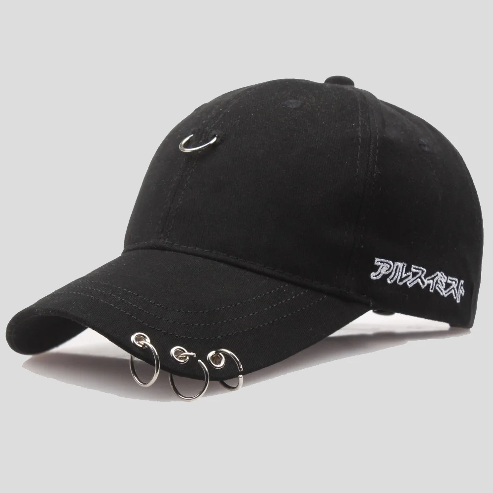 

Adjustable Baseball Hat with Ring High Quality Outdoor Sports Sun Cap Fashion Snapback Hiphop Cap for Women Men Boys Girls