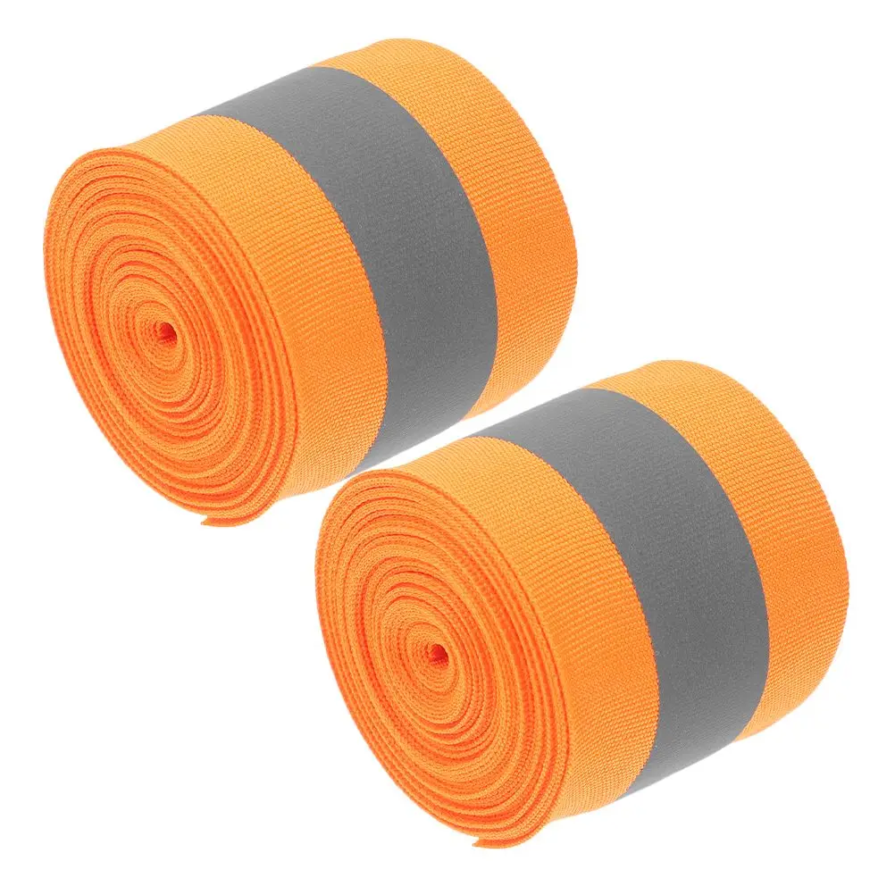 2 шт. Светоотражающие ленты для прогулок, клейкая оранжевая полиэфирная ткань