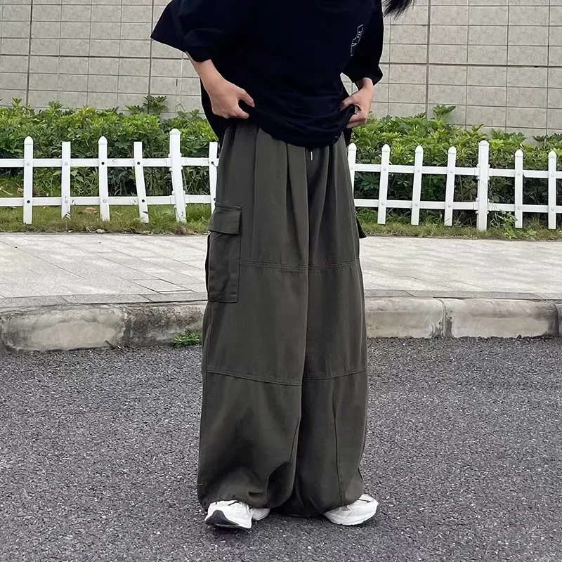 

Y2k Уличная одежда Брюки-карго Женские свободные брюки Harajuku с большими карманами Женские брюки Модные прямые широкие женские брюки в стиле хип-хоп