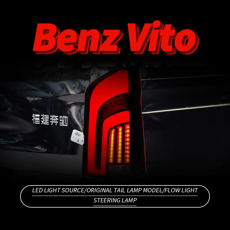 

1 Pair LED Tail Light Assembly for Benz Vito W447 2016-2011 Taillight Plug and Play with LED Dynamic Turning Rear Tail lights