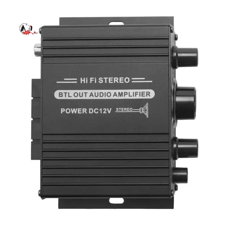 A10E-12V Mini Audio Power Car Amplifier Digital Audio Receiver AMP Dual Channel 20W+20W Bass Treble Volume Control For Home