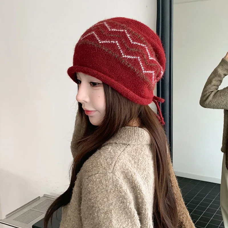 Retro Tie-Dye Knit Ripped Beanie: Loose-Fitting, Fashionable  Cool Breathable, Soft Face Slimming