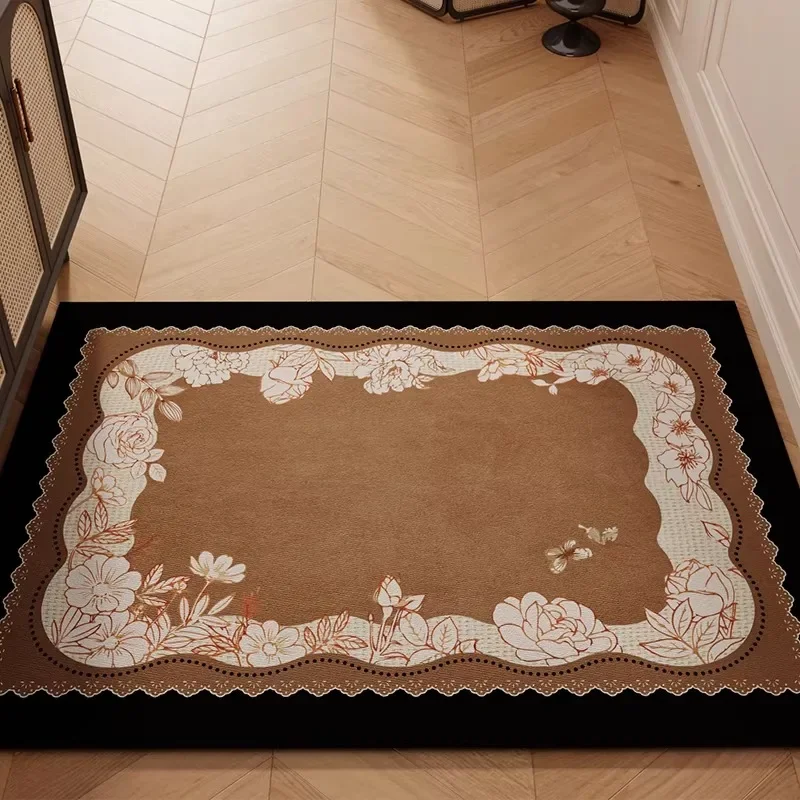 Front Door Mat Anti-slip and Stain-resistant Loop Pile Carpet  Home Doormat for Entryway Vintage-style High-end Rug Home Decor