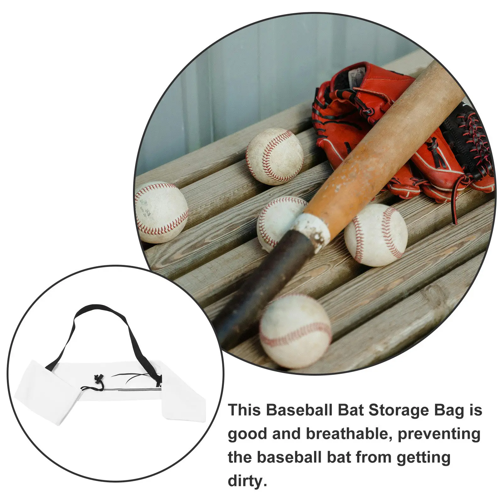 Baseball Bat Pouch Lint Material Design Protective Cover for Baseball Sticks Weather Resistant Reusable Holder