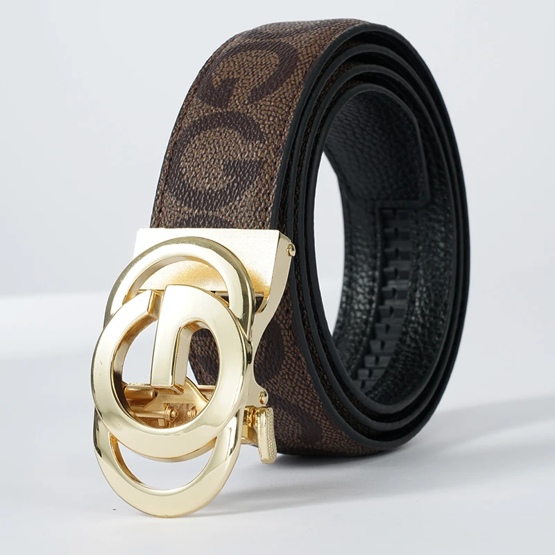 High Quality 3.4cm Leather Men Belt Designer Metal Buckle Business Strap Male Jeans Fashion Accessory image 6