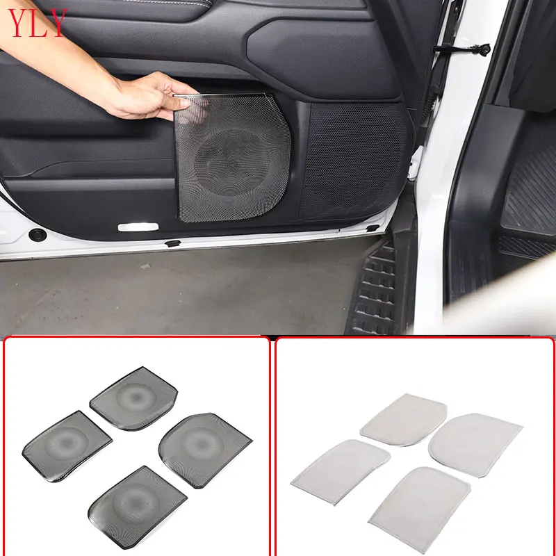 For Toyota Land Cruiser Prado 250 LC250 2024+ Stainless Steel Black Car Door Horn Mesh Decorative Cover Sticker Car Accessories