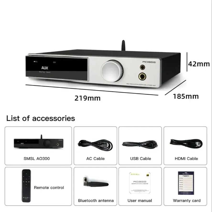 SMSL AO300 Power Amplifier & Headphone AMP & Decoder MA5332MS MQA-CD Audio DAC CS43131 Headphone Amplifier XMOS XU-316 2.1 HIFI