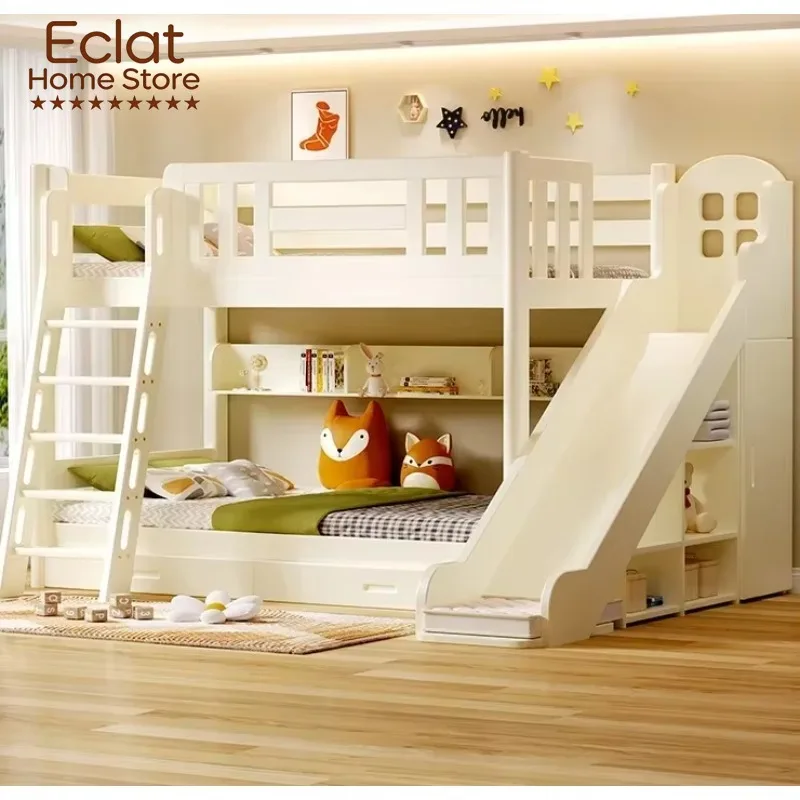 Simple adult bunk bed, high and low mother and child bed, small unit elevated bed, two-story children's slide bed