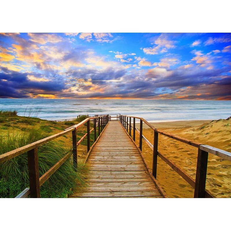 Shuozhike-夏の熱帯の海のビーチの写真の背景、ヤシの木、美しい写真の背景、写真スタジオの小道具、HJK-03