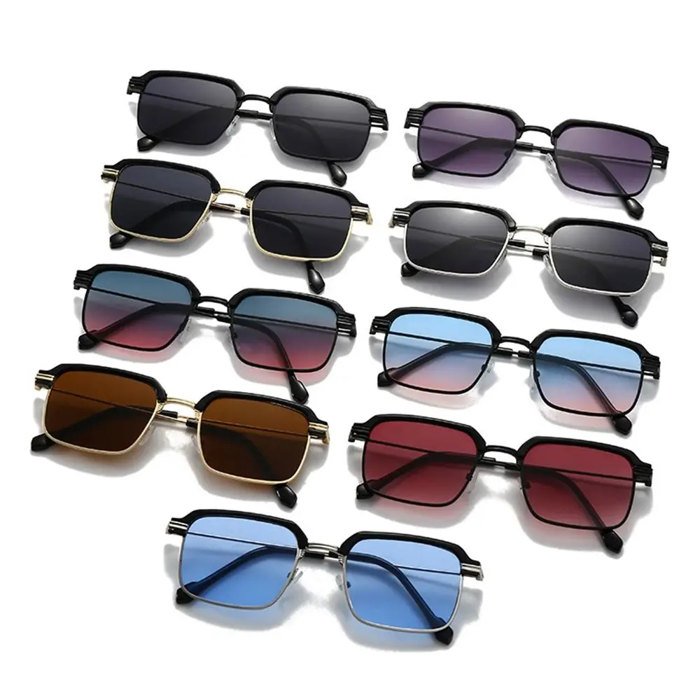 نظارات شمسية بمفصلات زنبركية حماية من الأشعة فوق البنفسجية 400 بإطار معدني لركوب الدراجات نظارات شمسية كاجوال بإطار مربع كلاسيكي للشارع في الهواء الطلق