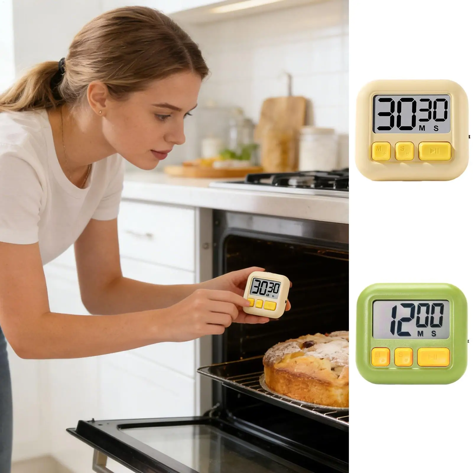 Electronic Kitchen Timer Magnetic LCD Digital Count Down Up Stopwatch for Kitchen Cooking Shower Study Stopwatch Workout