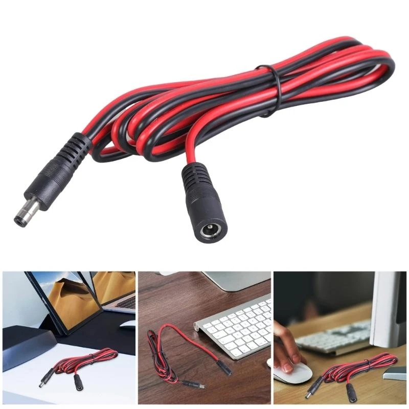 

DC5.5x2.1mm to DC5.5x2.1mm Extension Cable Male to Female Connector Cord 14AWG for Cameras and LED Light Routers F19E