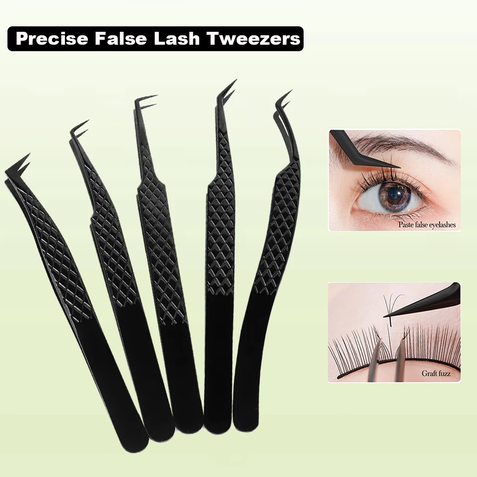 Precise False Lash Tweezers For Eyelash Extension Clip Mega Volume Mink Lashes Make Fans Boot isolation Artist Nail Art Tools