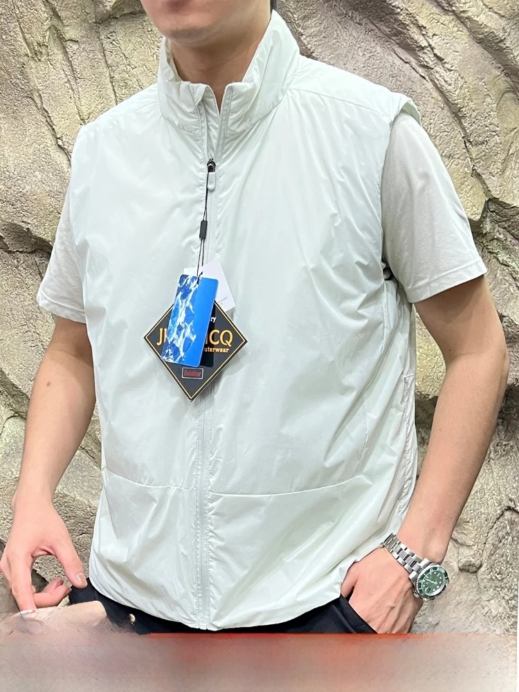 

Легкий уличный мужской хлопковый спортивный жилет, осенне-зимний ветрозащитный водонепроницаемый воротник-стойка, цвет застежки-молния