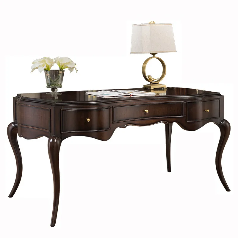 French neoclassical solid wood desk, simple desk desk