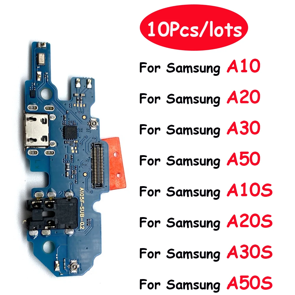 10Pcs， For Samsung A10s A30 A20 A50S A20S M12 A30S A10S M15 USB Charger Port Jack Dock Connector Charging Board Flex Cable