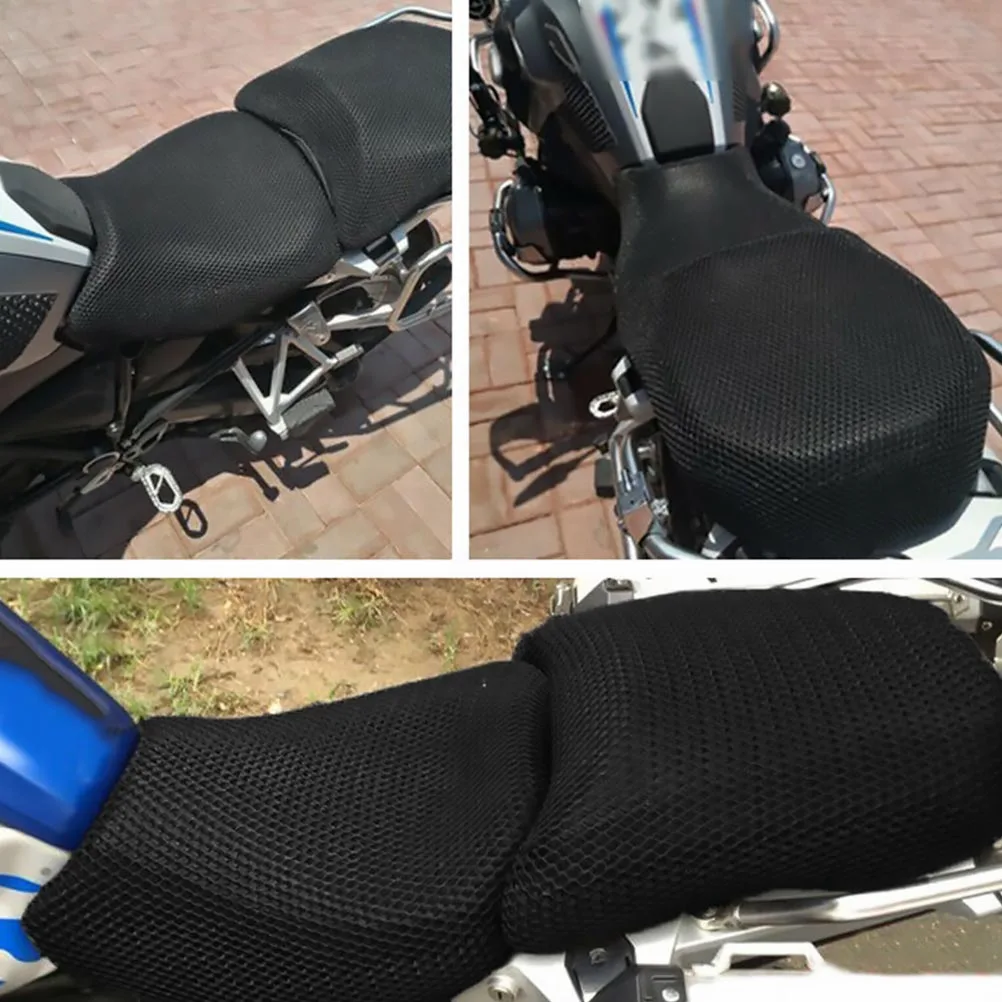

2Pcs Motorcycle Seat Cover Heat Insulation Sun Protection Polyester Fiber Universal Cushion Net Car Accessories