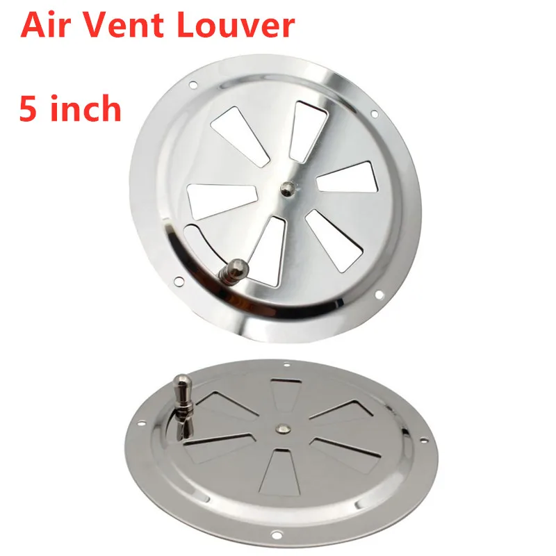 5 inch Air Louver Vent Stainless Steel 316 Boat Marine Round Square Grille Ventilation Louvered Ventilator Grill Cover Side Knob