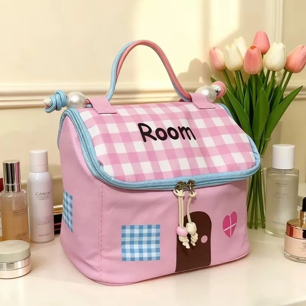 Makeup Organizer Large Capacity Makeup Bag Waterproof Handheld Cosmetic Bag Cute Portable Storage Bag Home Storage