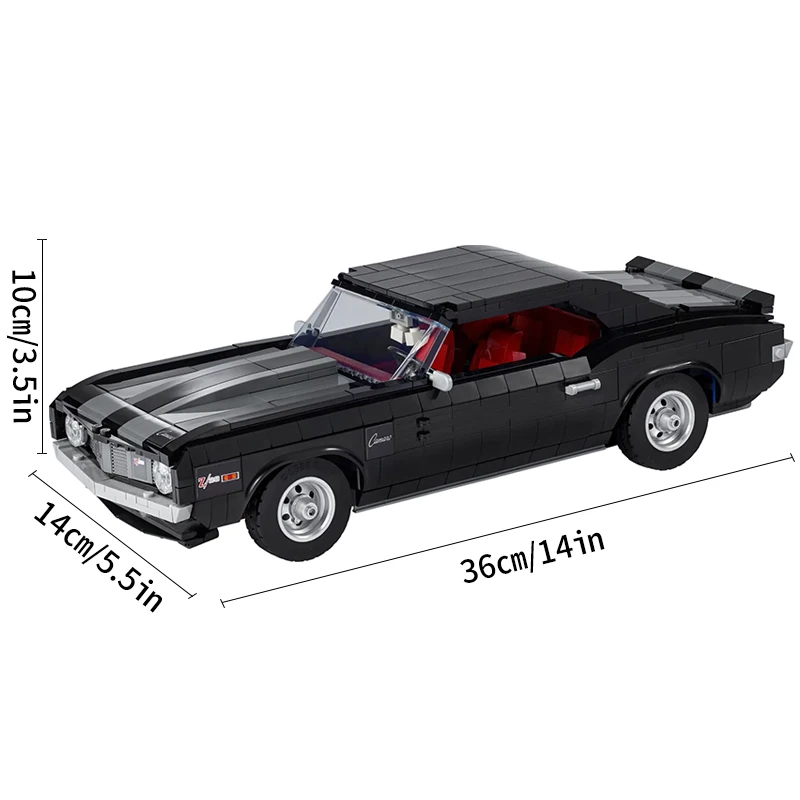 1456PCS Retro Muscle Car Z28 Building Blocks Model 10304 Classic Car City Sports Car Bricks Toys for Boys Birthday Gift Set