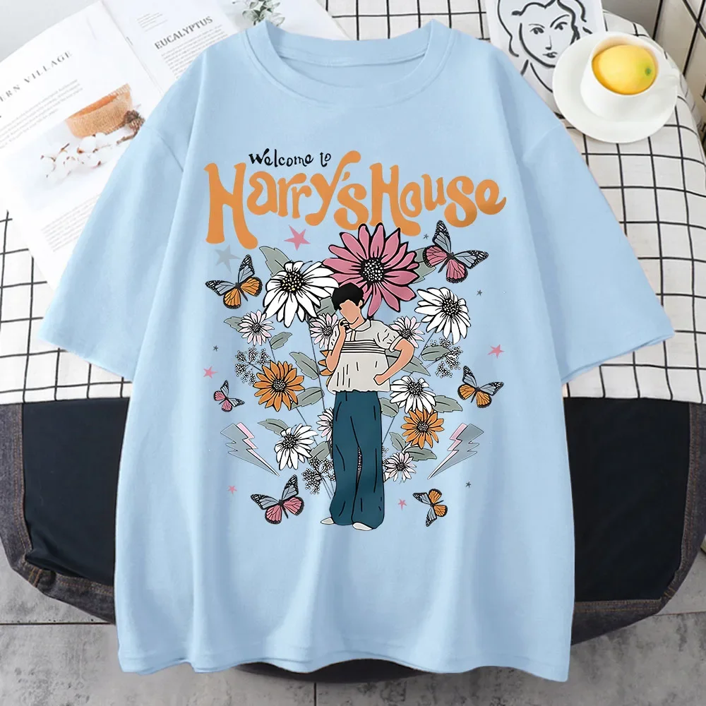 Harrys House Women T-shirts 100% Cotton Summer Manga Graphic Short Sleeve Tee Soft Originality Slice of Life Individualization