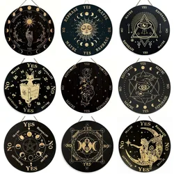 Divination Witchcraft Art Sign Pendulum Round Wooden Decorations, Suitable for Home Living Room Room Bar Cafe Wall Decoration