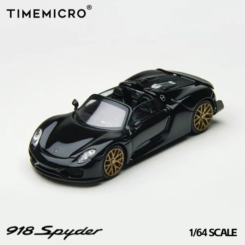 ( トム) Diecast TimeMicro 1:64 Scale 918 Spyder Black Gold Alloy Car Model