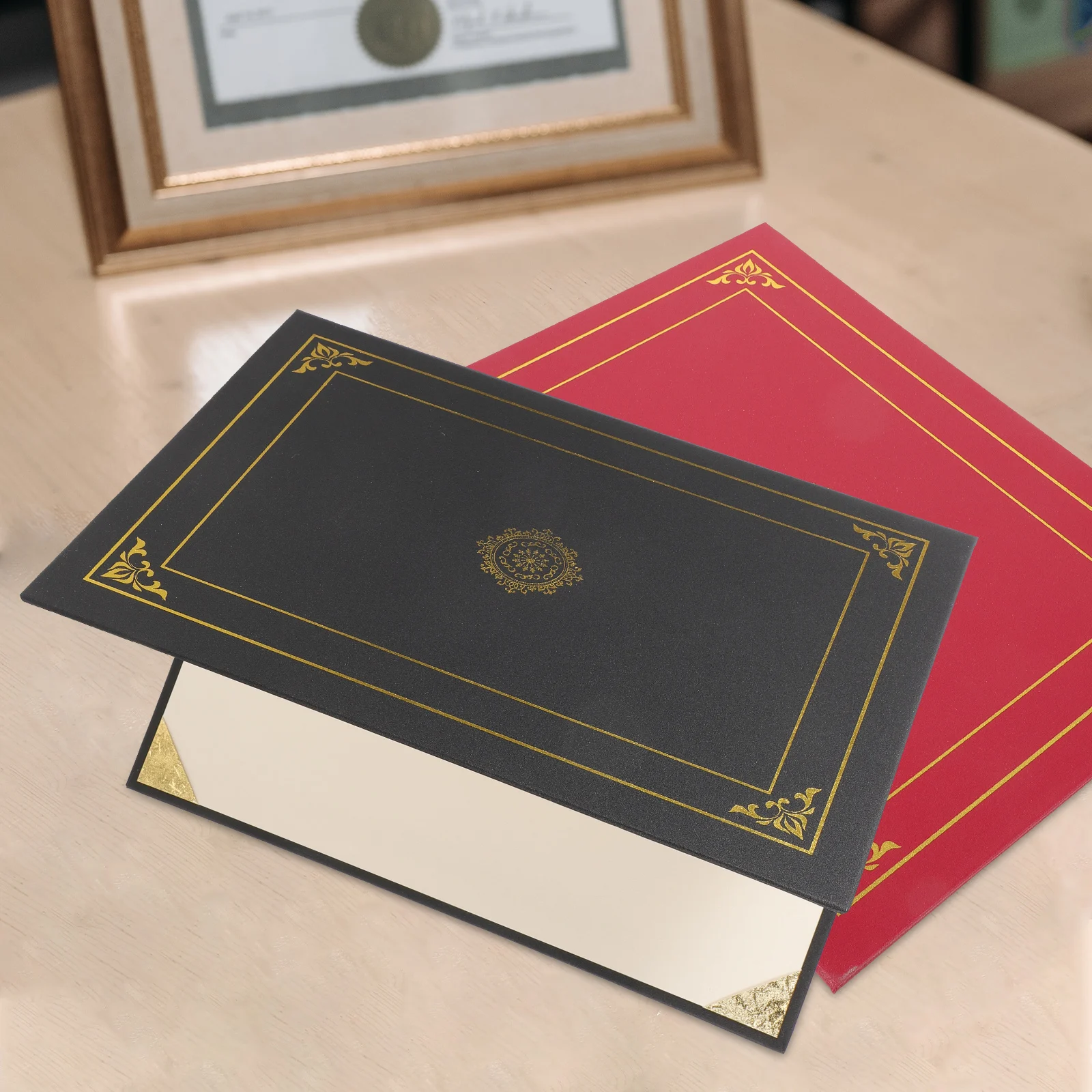 

2 Pcs Certificate Cover Paper Protective Holder Single Sided Folder Kids Bags Document Storage Classic Design Long Use